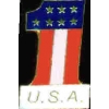 USA NUMBER 1 RED WHITE BLUE PIN